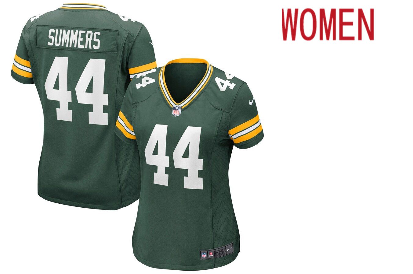 Women Green Bay Packers #44 Ty Summers Nike Green Game NFL Jersey->women nfl jersey->Women Jersey